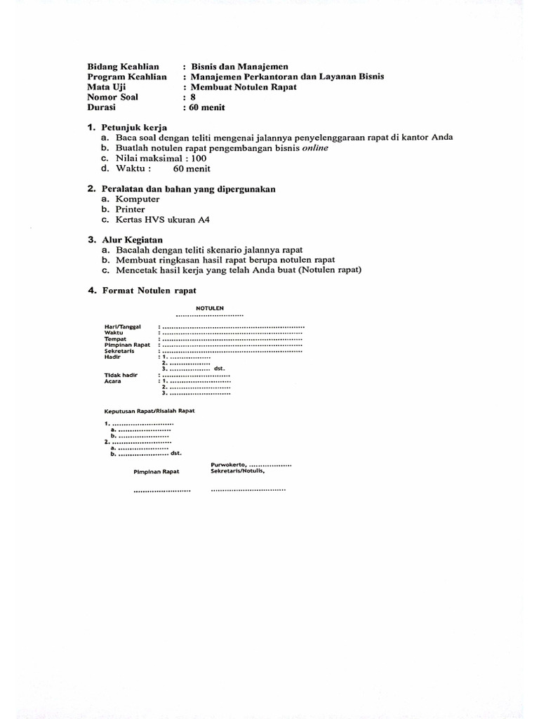 Latihan Notulen Rapat 14-03-2024 | PDF