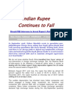 Indian Rupee Continues To Fall