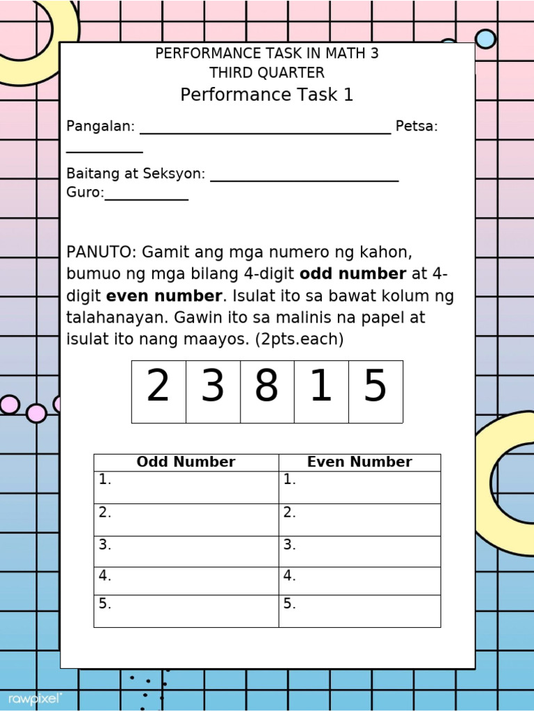 Q3 - Peta 1 Math | PDF