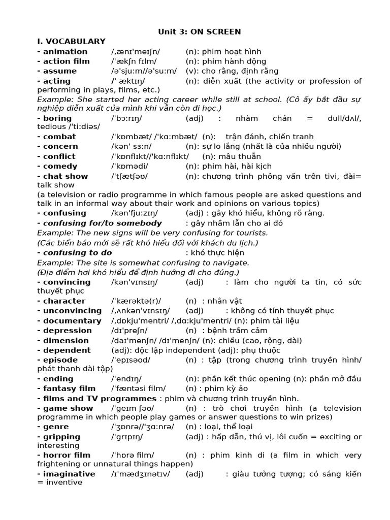 E7 Unit 3 - ON SCREEN | PDF