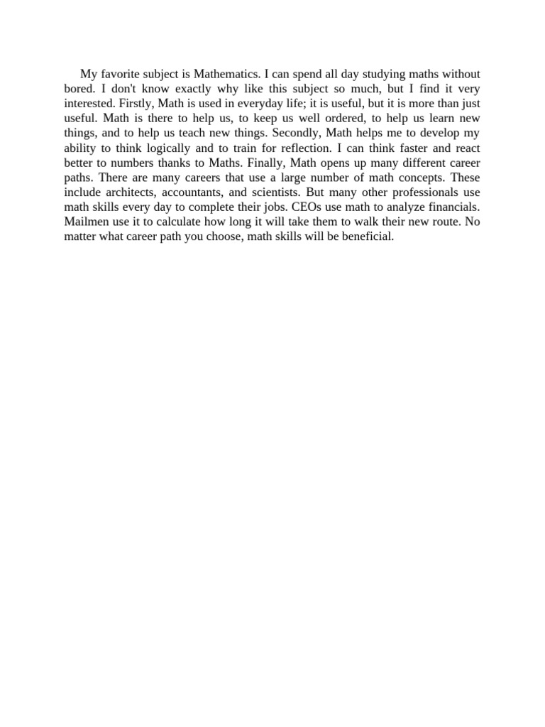 The Importance of Mathematics in Careers | PDF