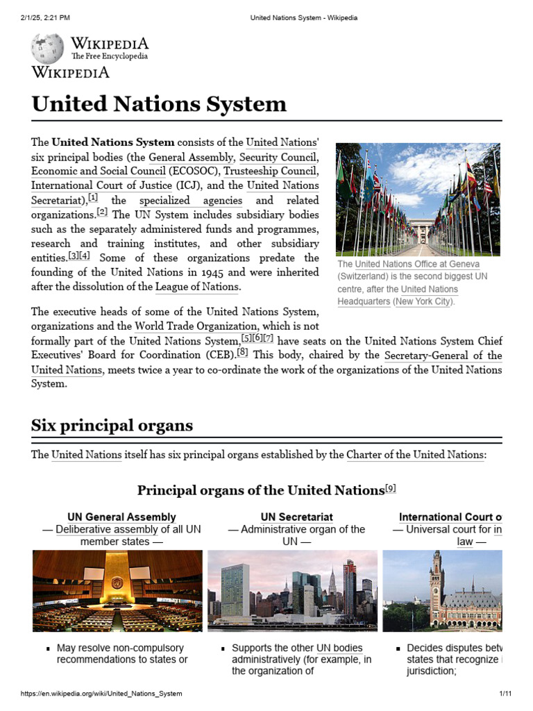 Overview of the United Nations System | PDF | United Nations ...