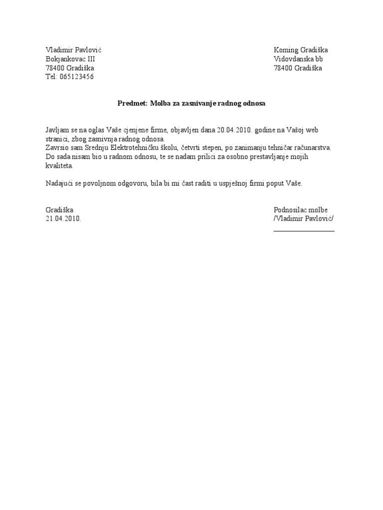 Molba | PDF