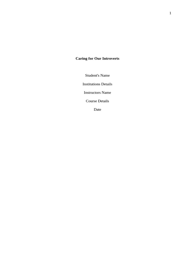 Caring for Introverts in Society | PDF | Extraversion And Introversion ...