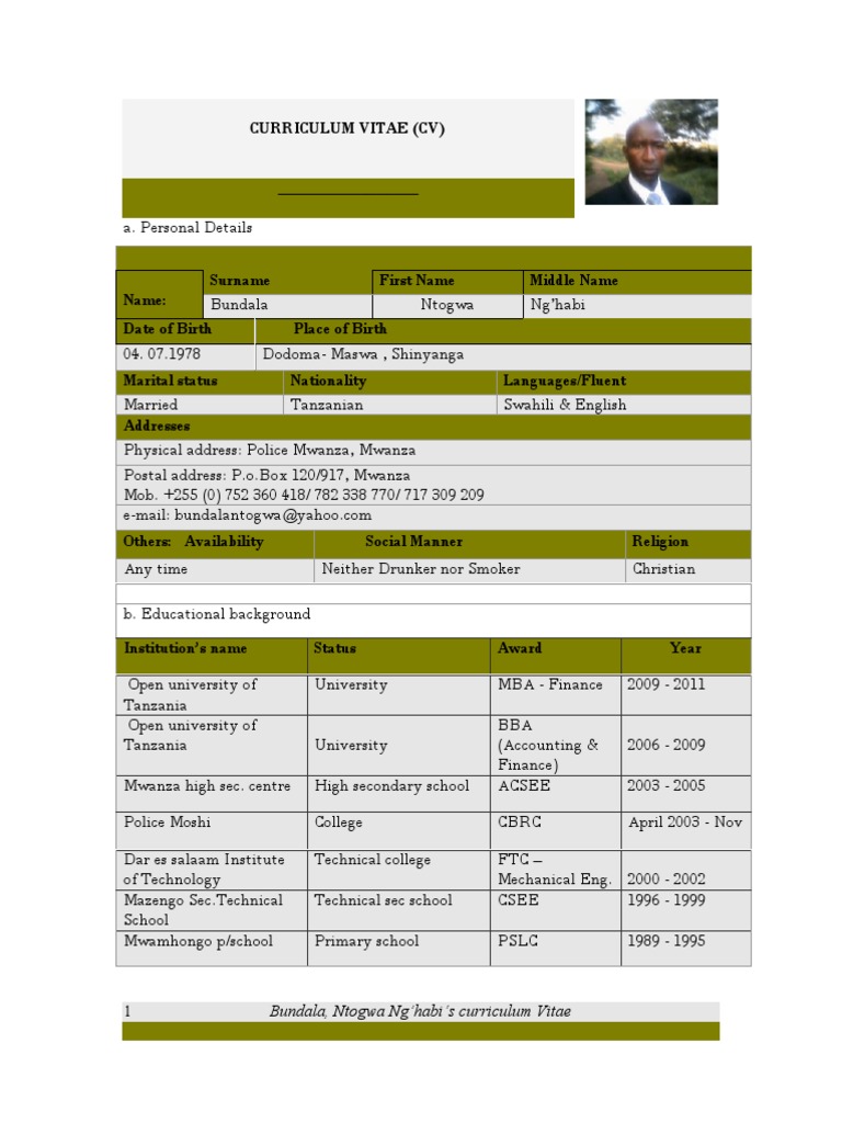 a-comprehensive-curriculum-vitae-for-bundala-ntogwa-ng-habi-detailing