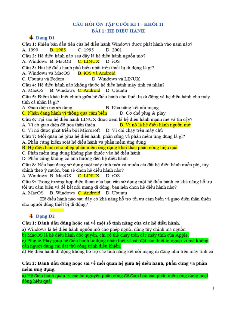 K11 - OnTap - CK - HS 1 | PDF