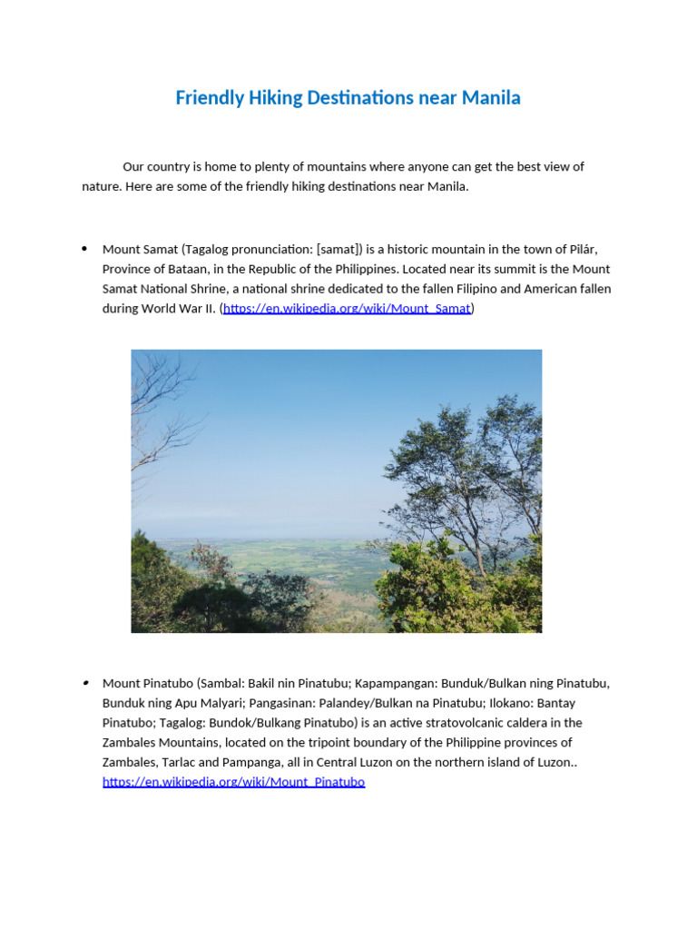 Friendly Hiking Destinations | PDF