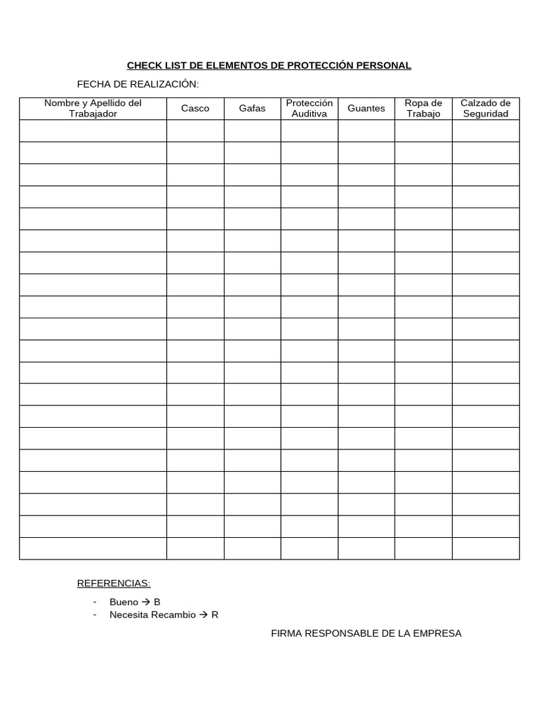 Check List EPP | PDF