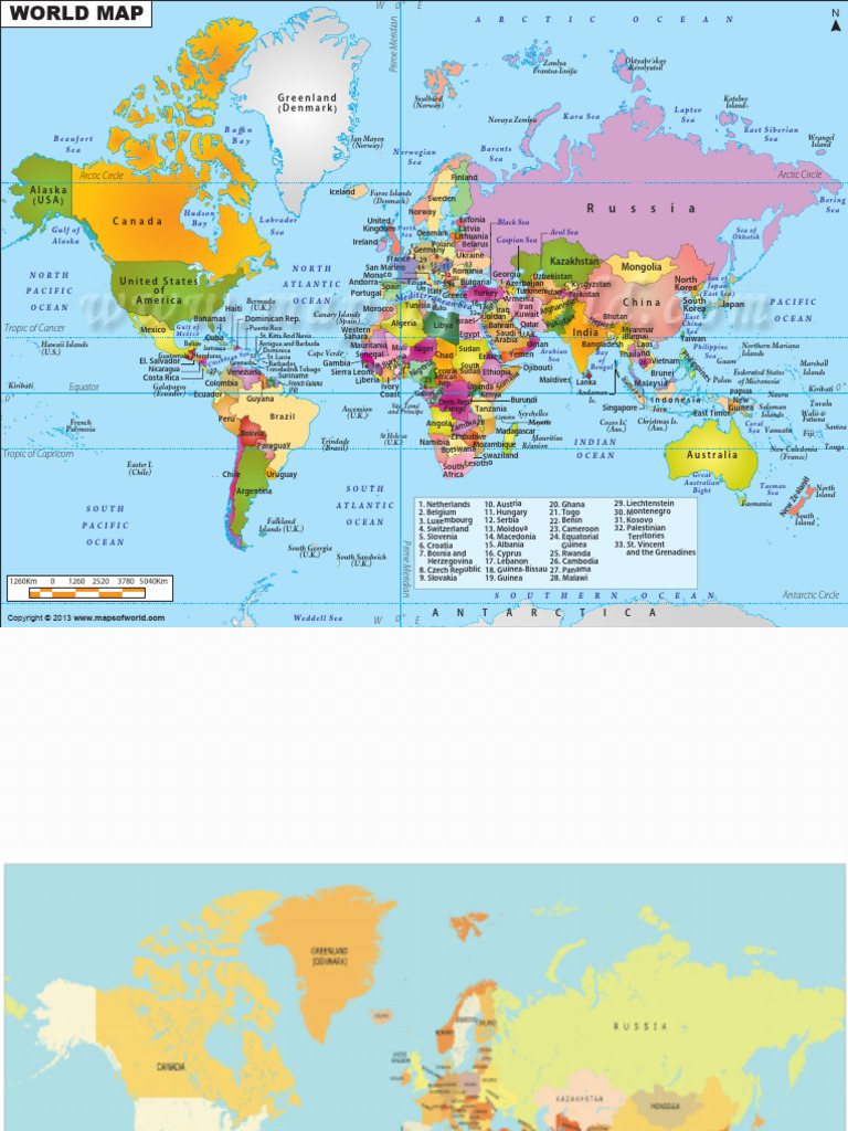 Comprehensive World Map Overview | PDF | Pacific Ocean