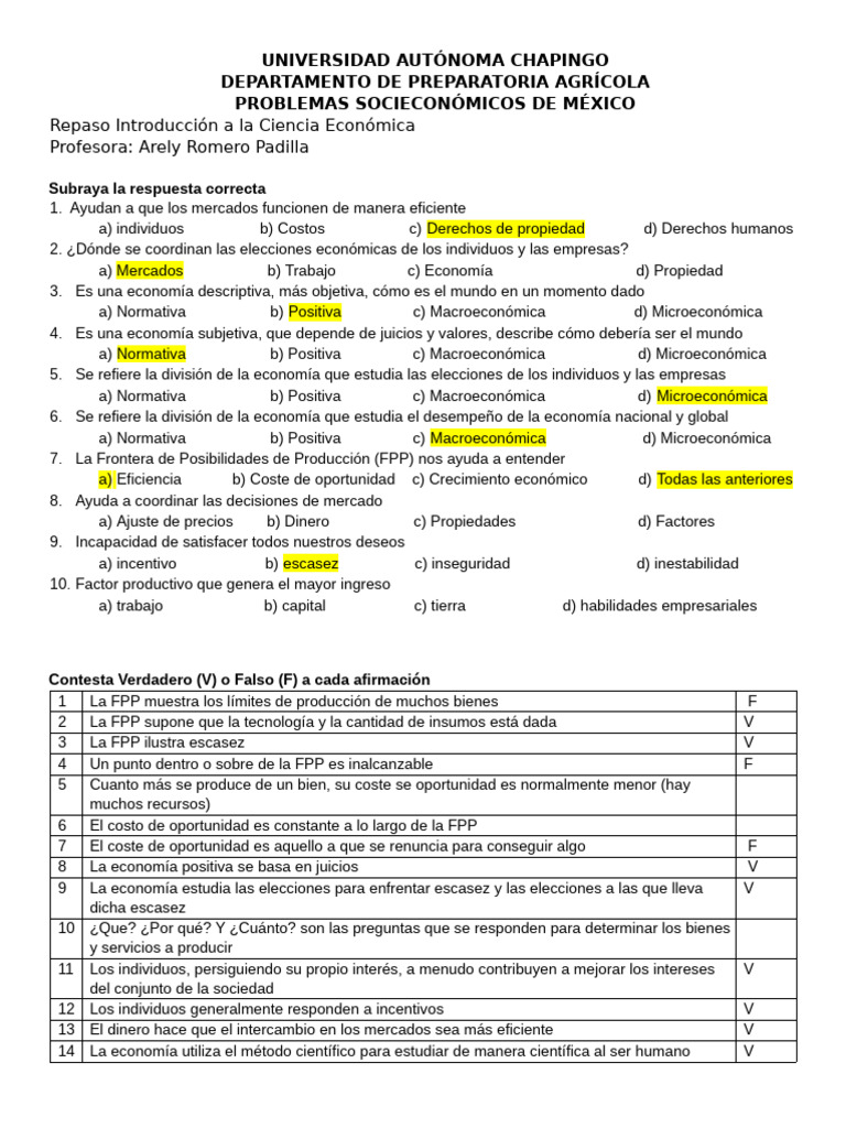Repaso 1 Introduccion Ciencia Econo | PDF | Ciencias económicas ...