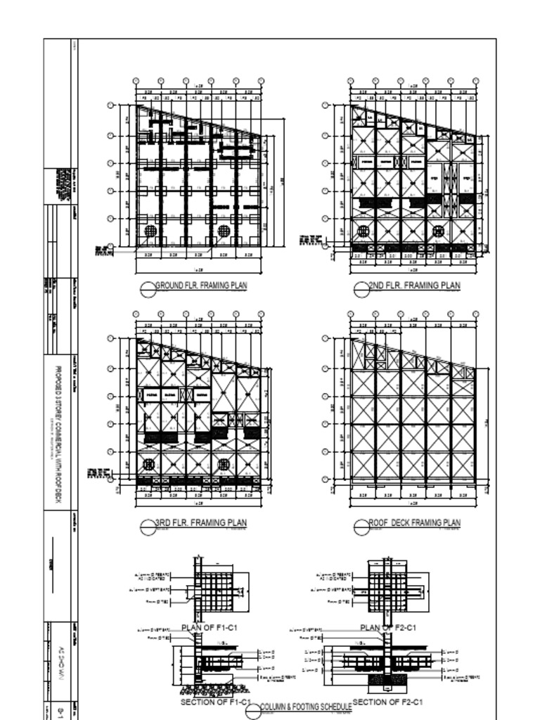 Framing Plans for 3-Storey Building | PDF