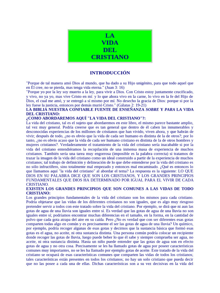Principios Fundamentales de la Vida Cristiana | PDF | Cristo (título ...