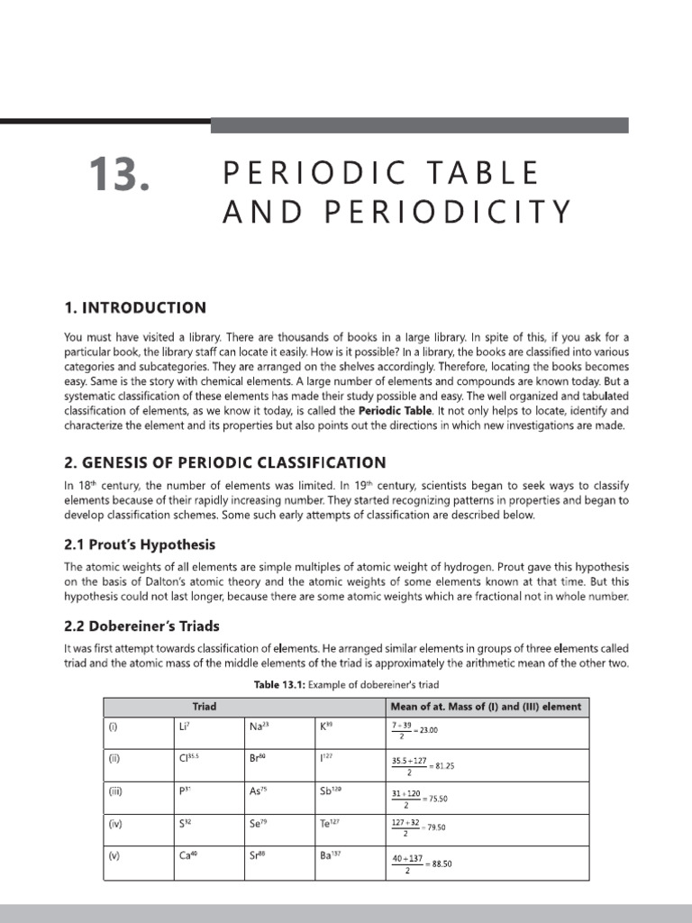 Periodic Classification | PDF
