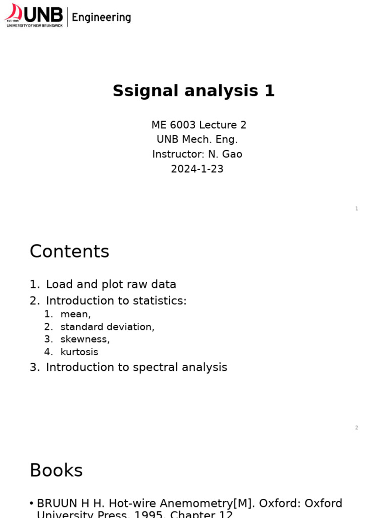 Signal Analysis Techniques Overview | PDF | Variance | Spectral Density