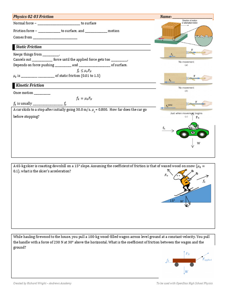HSPhysics 02-03 Friction | PDF | Friction | Force