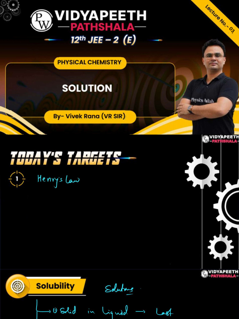 Solution - 03 - Class Notes - Pathshala 12th JEE 2024 (LJ12EA) | PDF