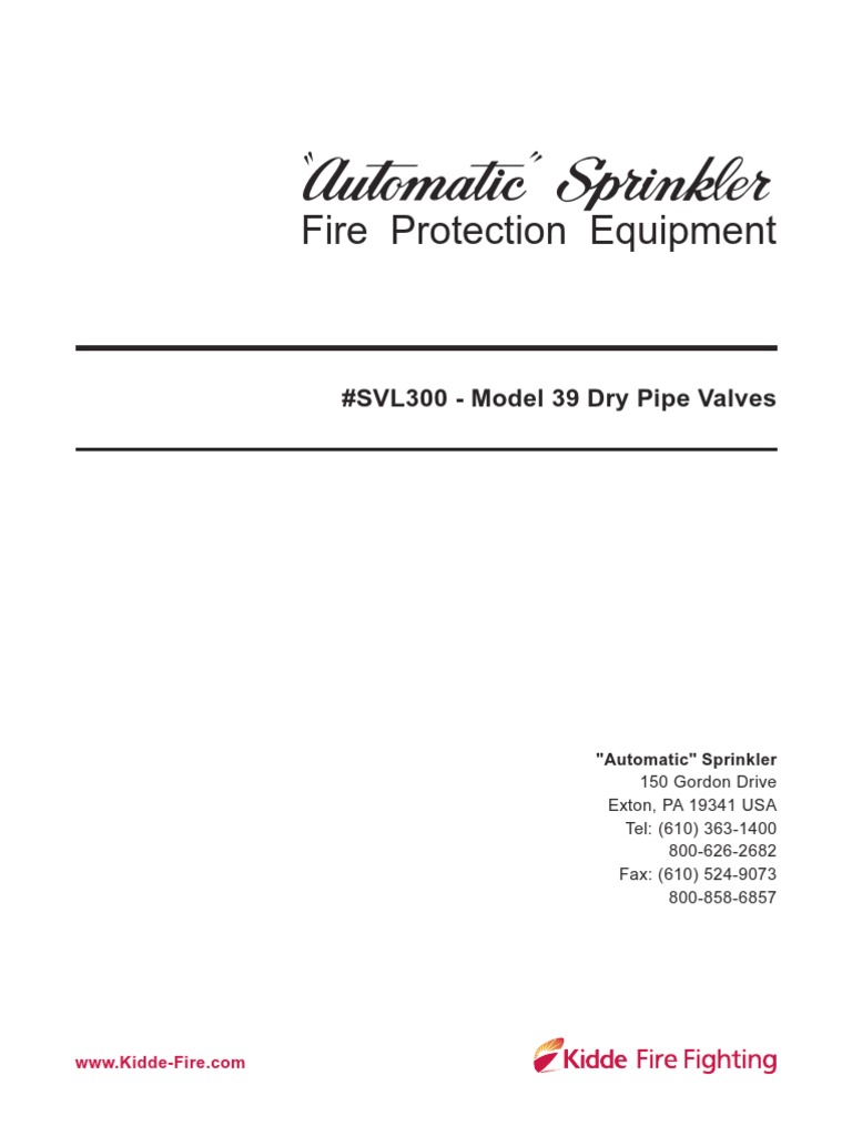 Model 39 Dry Pipe Valve Overview | PDF | Fire Sprinkler System | Valve