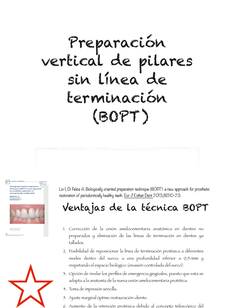 Técnica BOPT en Preparación Vertical | PDF | Odontología | Ramas de ...