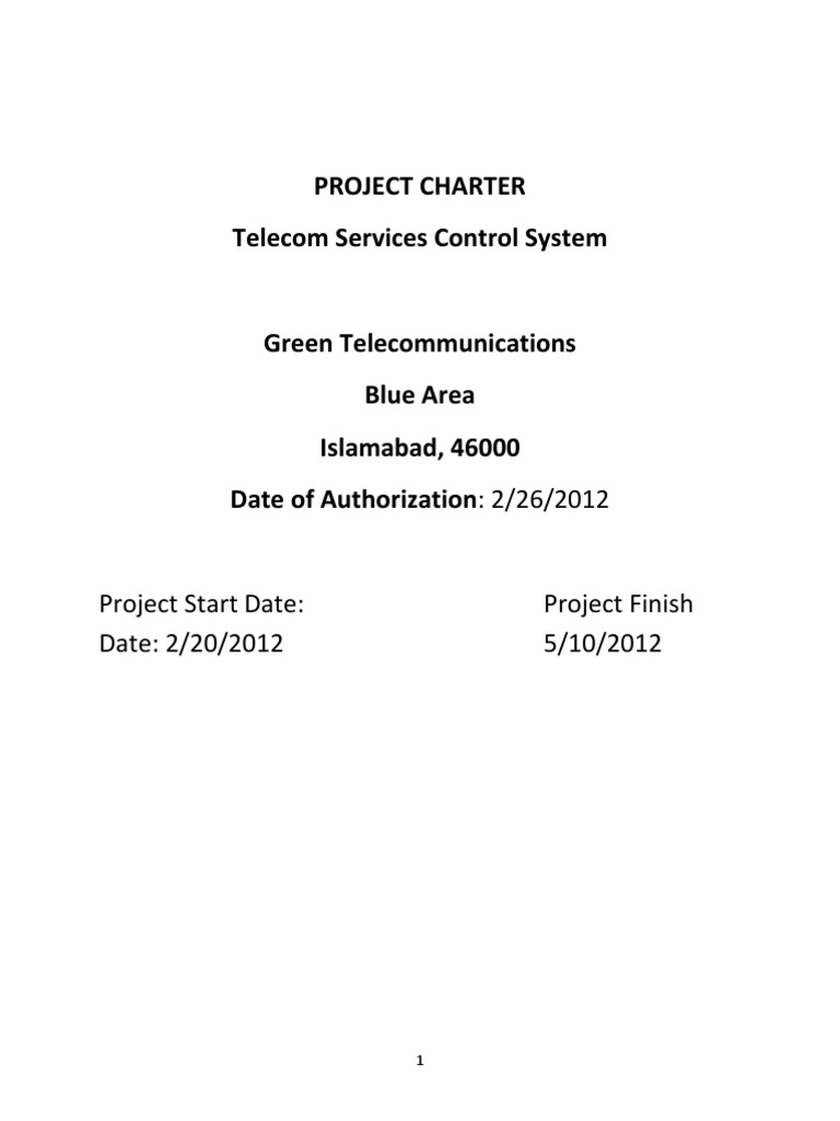 Telecom Services Control System Charter | PDF | Telecommunication ...