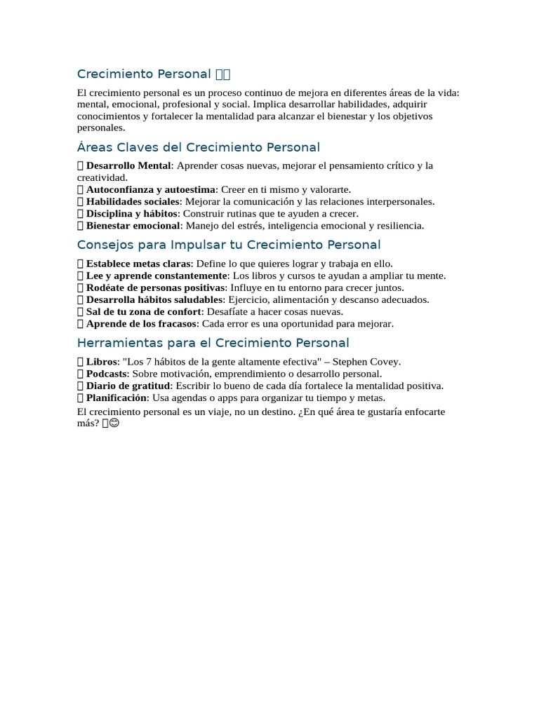 Claves para el Crecimiento Personal | PDF