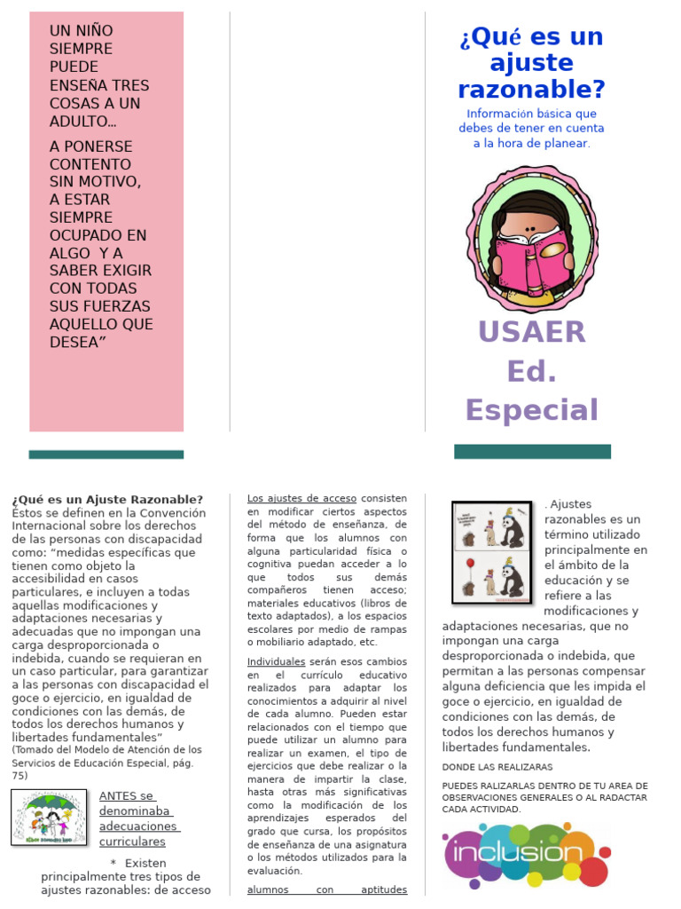 Ajustes Razonables en Educación | PDF | Invalidez | Plan de estudios