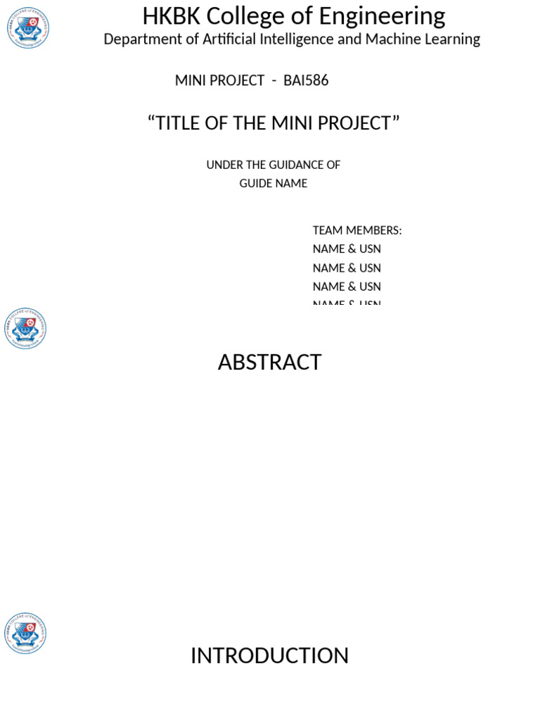 BAI586 Mini Project Overview | PDF