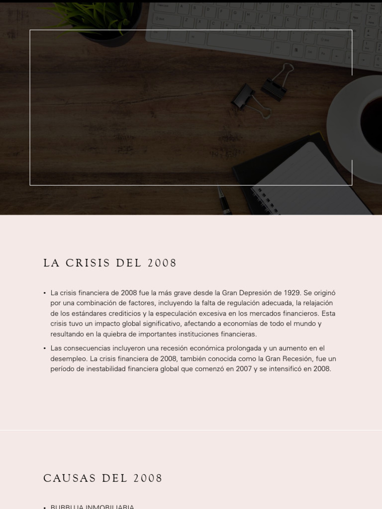 Crisis Financiera de 2008: Causas y Consecuencias | PDF
