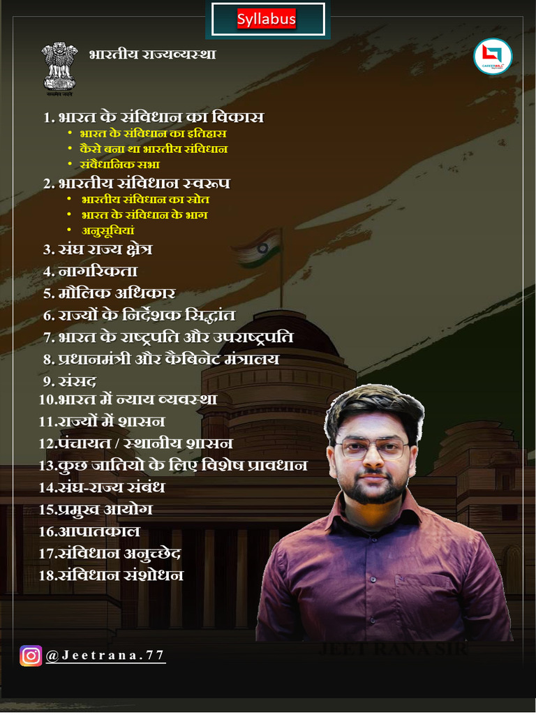Indian Polity Syllabus by Jeet Rana | PDF
