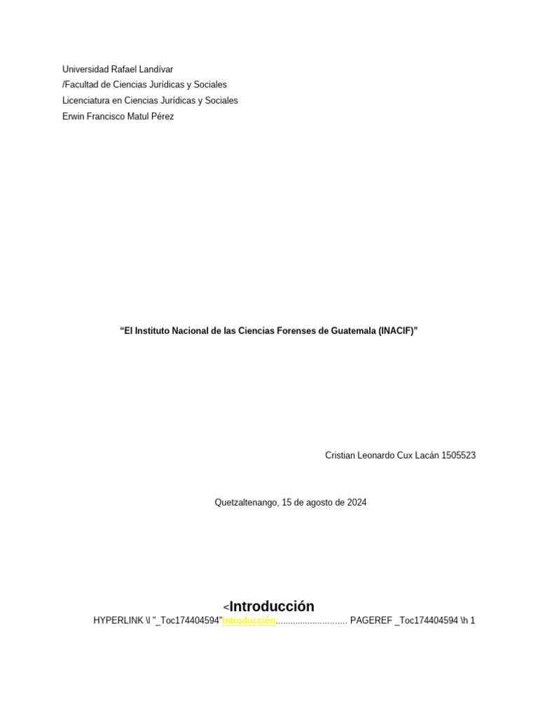 Funciones del INACIF en Guatemala | PDF