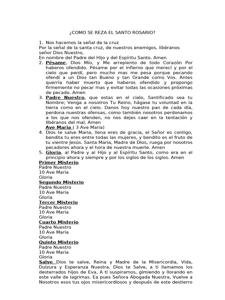 Como Se Reza El Santo Rosario | PDF | María, madre de Jesús | orador ...