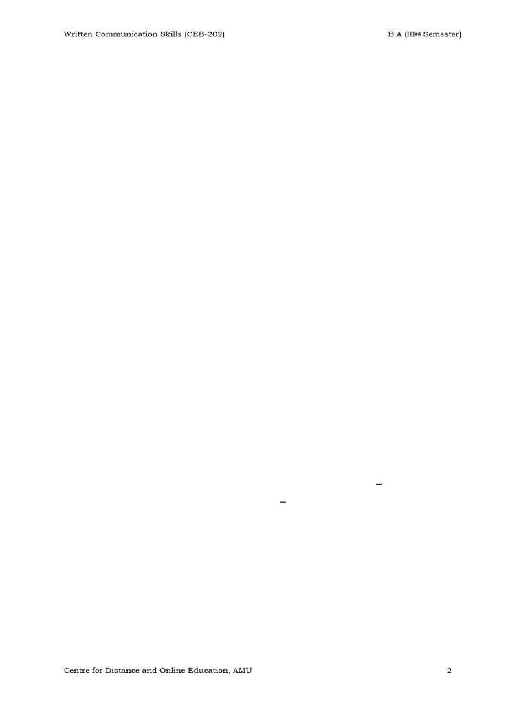 Written Communication Skills (CEB202) - Notes | PDF | Résumé