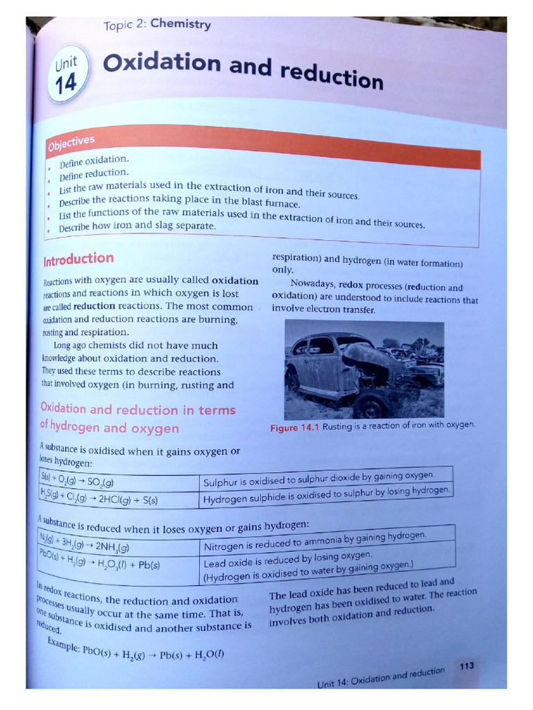 Oxidation and Reduction | PDF