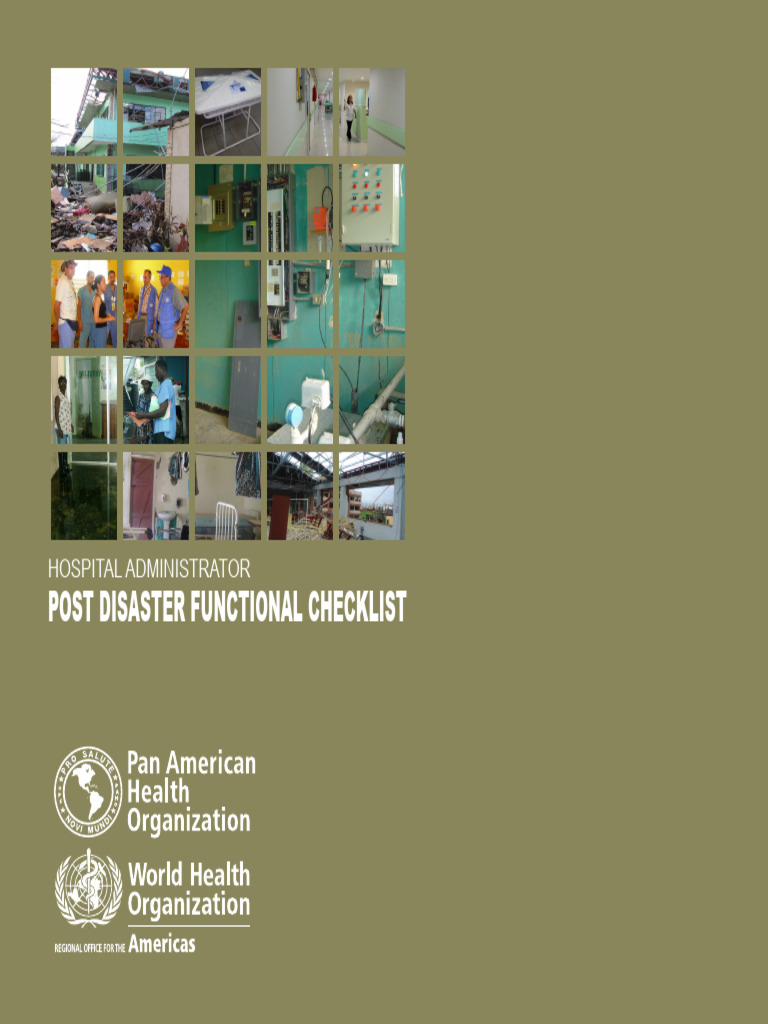 HOSPITAL ADMINISTRATOR, Post Disaster Functional Checklist | PDF ...