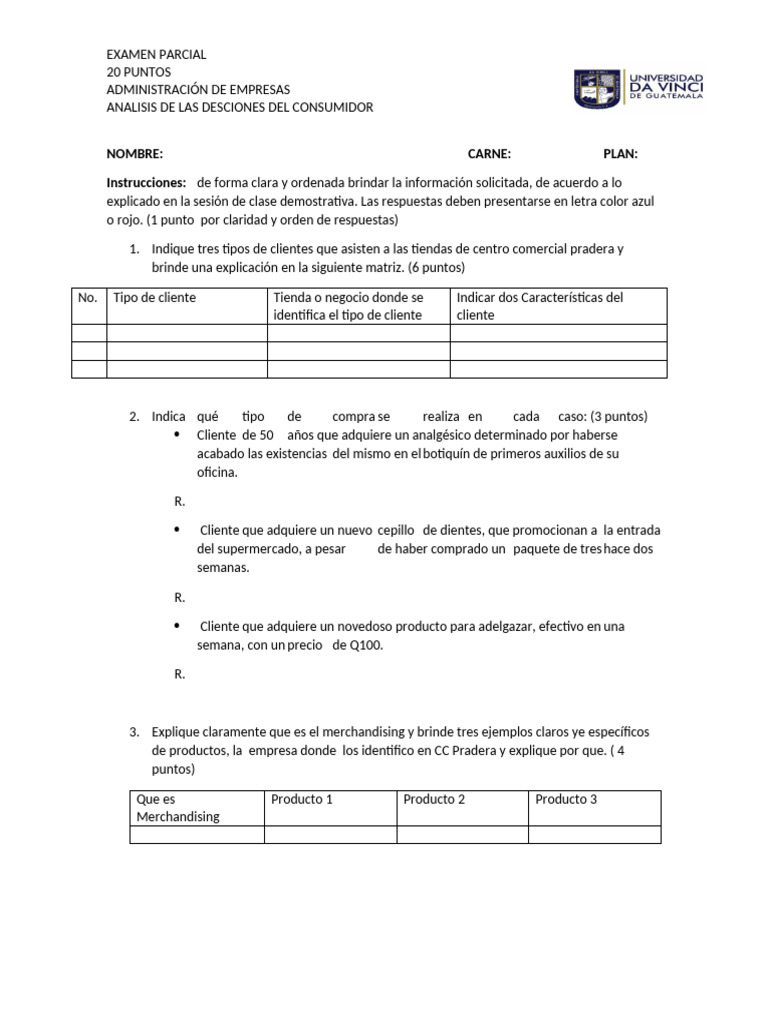 Examen Parcial | PDF