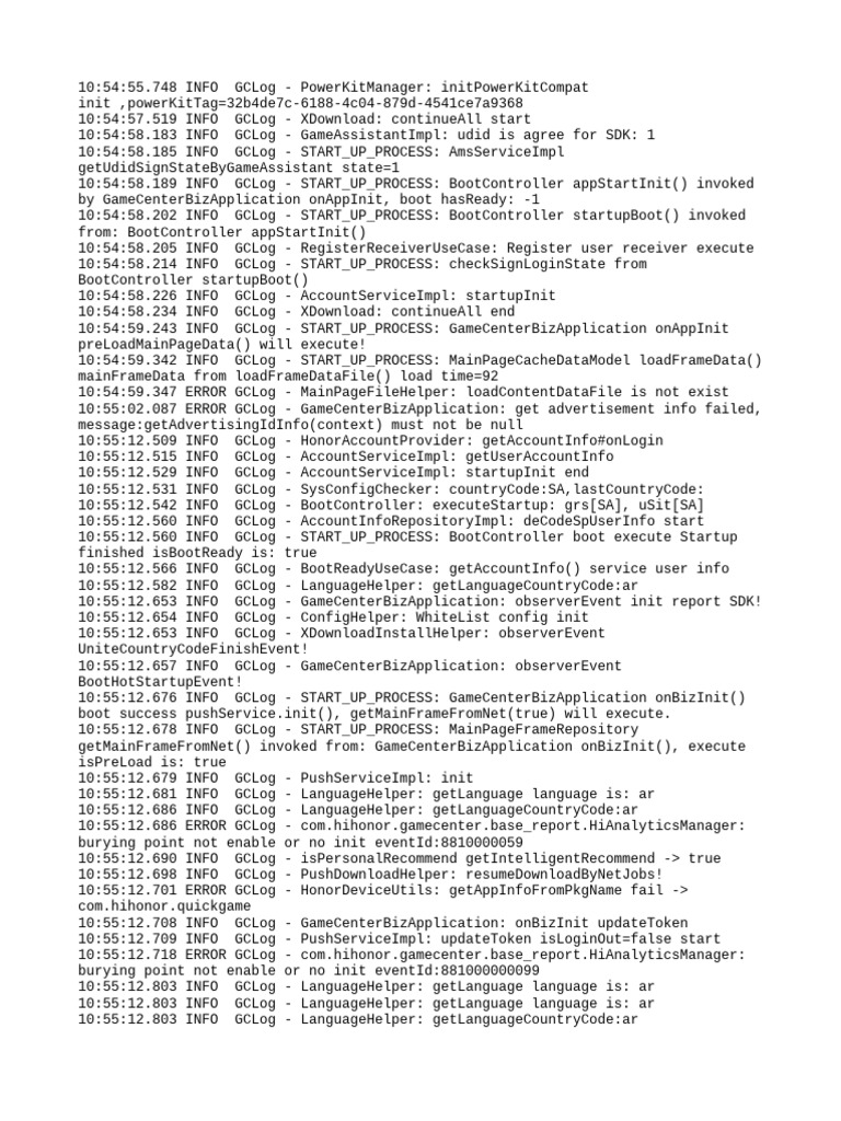 GameCenter Initialization Log Analysis | PDF | Internet | Computer ...