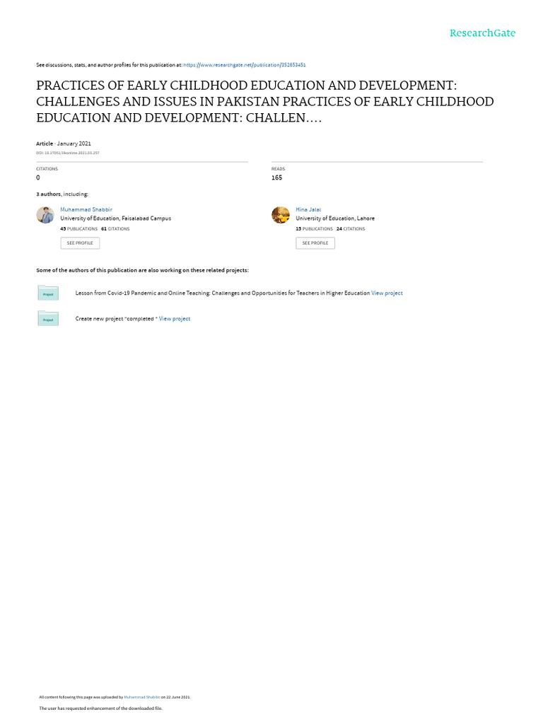 Practicesofearlychildhoodeducationanddevelopmentchallengesandissuesinpa