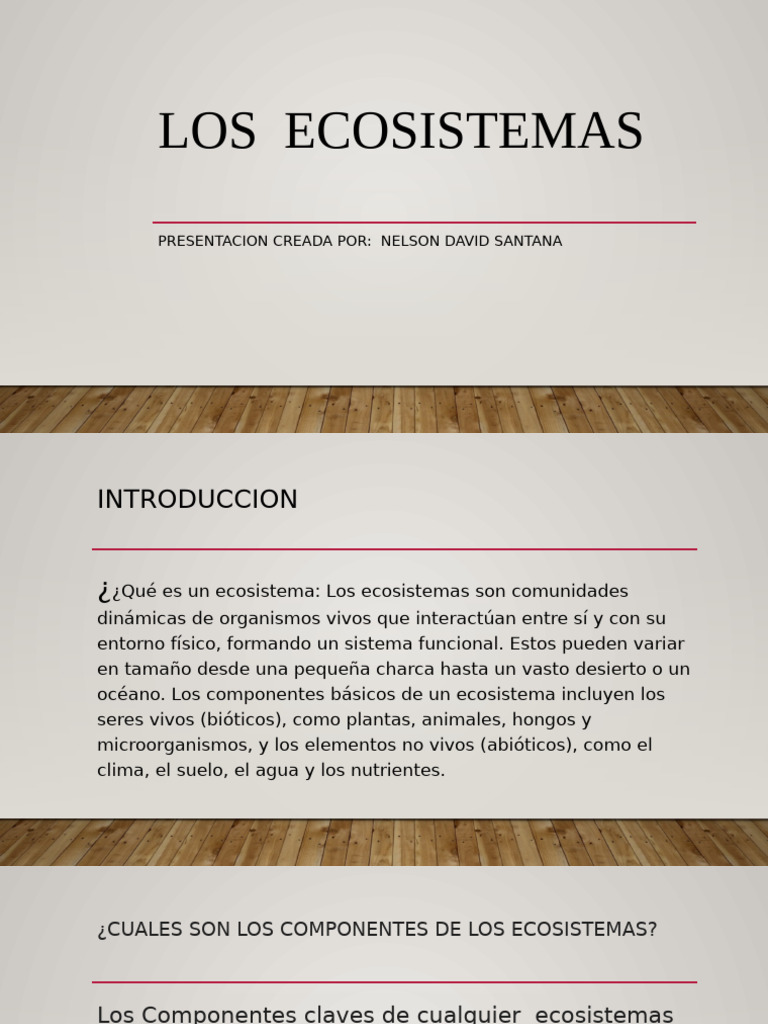 Presentacion de Ecosistemas David | PDF | Ecosistema | Suelo