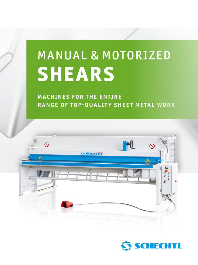 Schechtl Sheet Metal Shears Overview | PDF | Sheet Metal | Metalworking