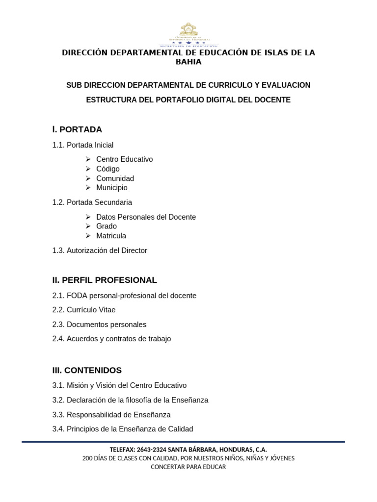 Estructura del Portafolio Docente | PDF | Enseñando | Modificación de ...
