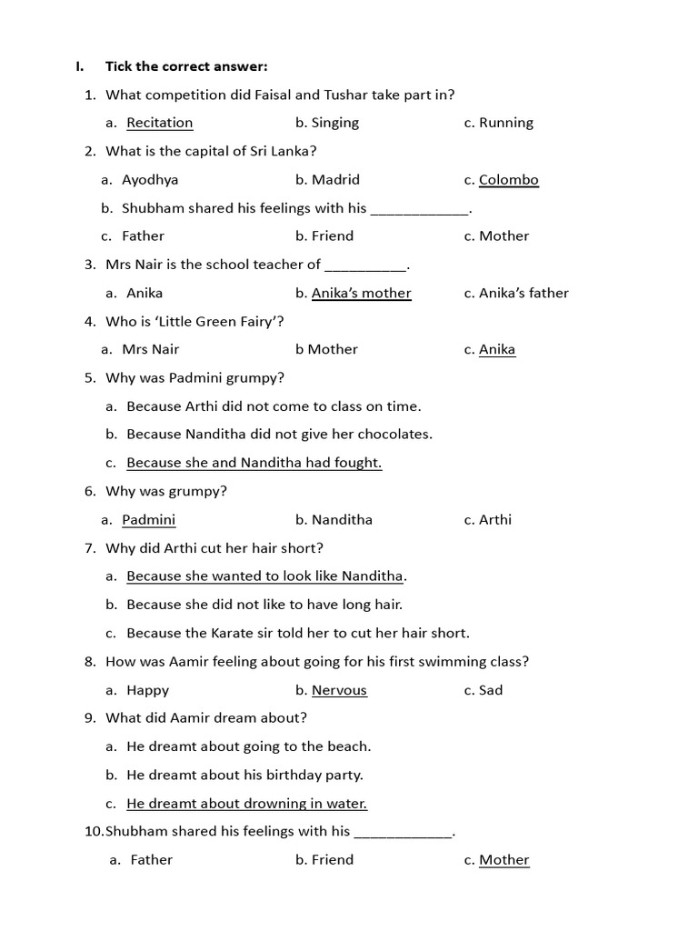 Class 2 Value Education Revision Guide | PDF