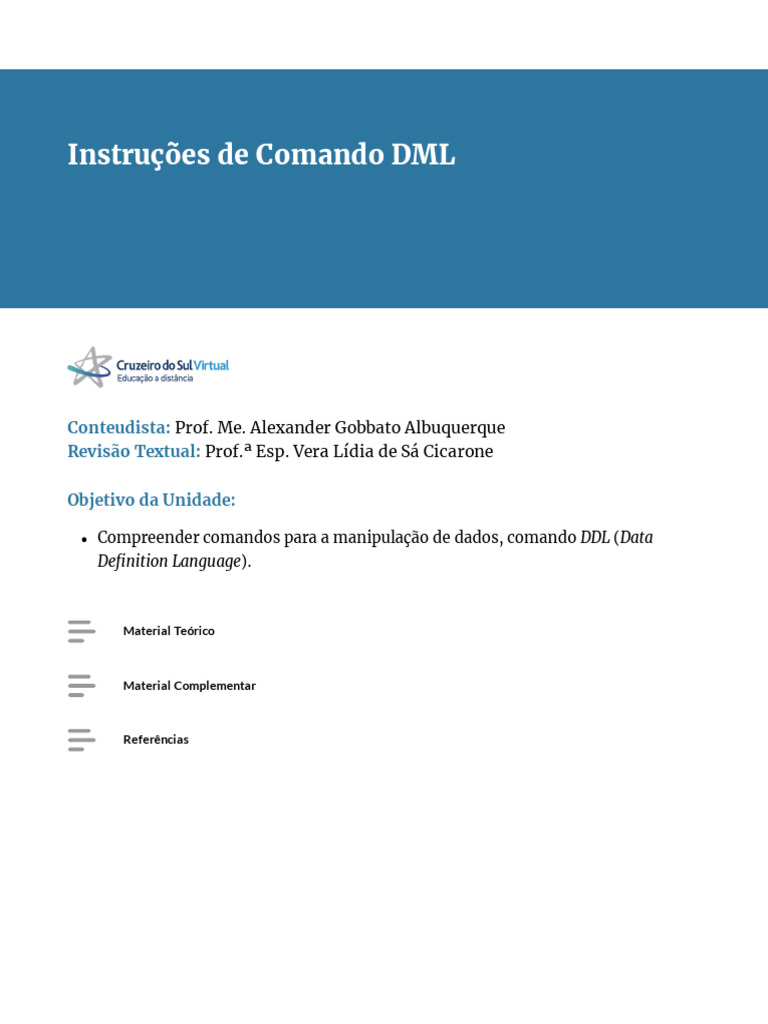 2 Instrucaode Comando DML | PDF | SQL | Recuperação de informação