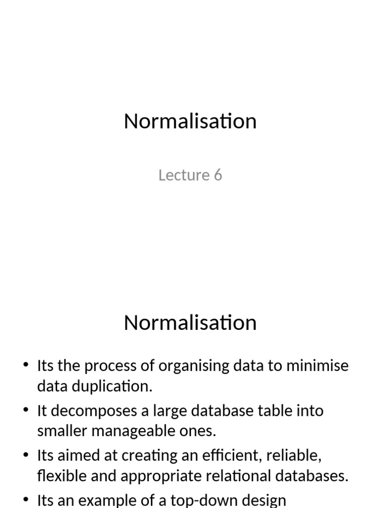Understanding Database Normalisation Techniques | PDF | Computer Data ...