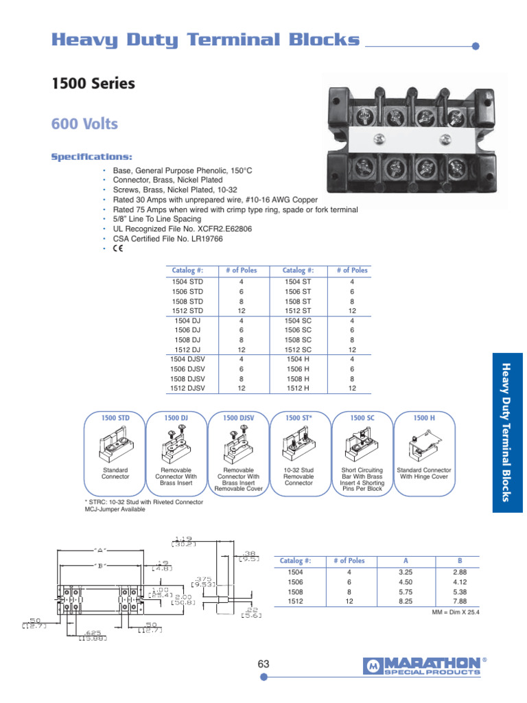 Heavy Duty Terminal Blocks Overview | PDF | Electrical Connector ...