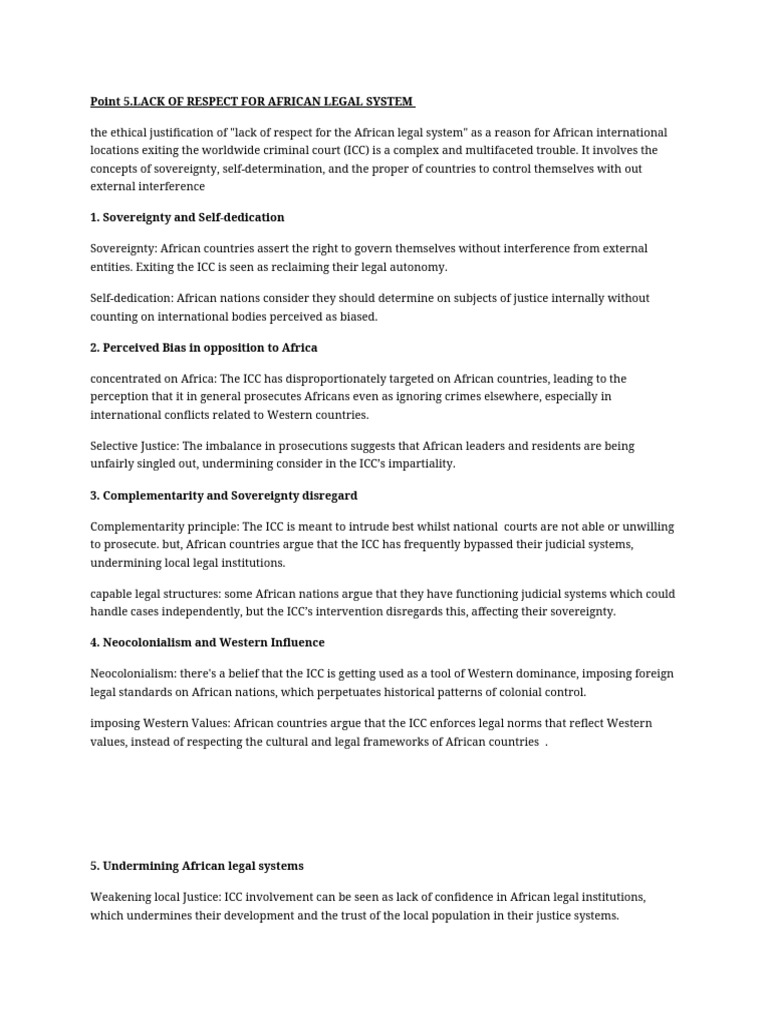 Reinhard5. (Lack of Respect For African Legal System) | PDF ...