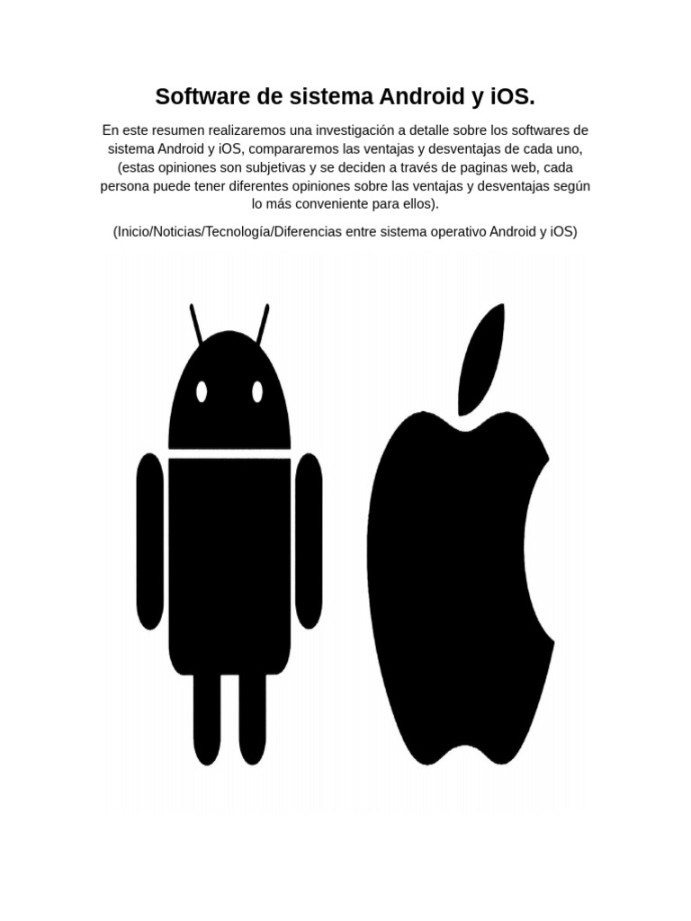 Software de Sistema Android y IOS Actividad Evaluable Semana 2 | PDF ...