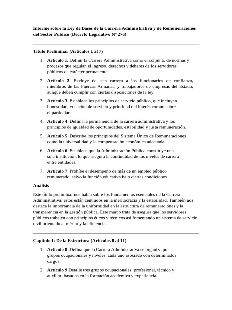 Decreto 276 administrativo | PDF | Administración Pública | Servicio Civil