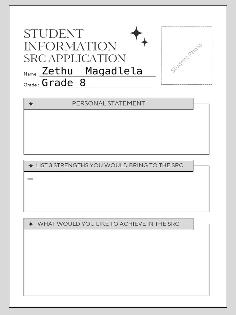 SRC Application Personal Statement | PDF