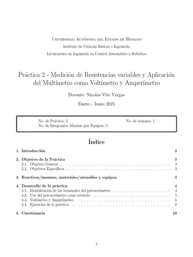 Práctica 2-Medición de R (1) | PDF | Resistor | Red eléctrica