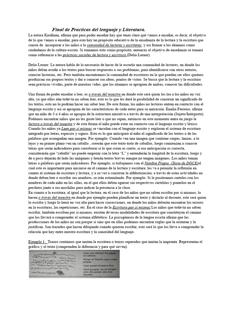 Final de Did Lengua y Litera | PDF | Palabra | Escritura