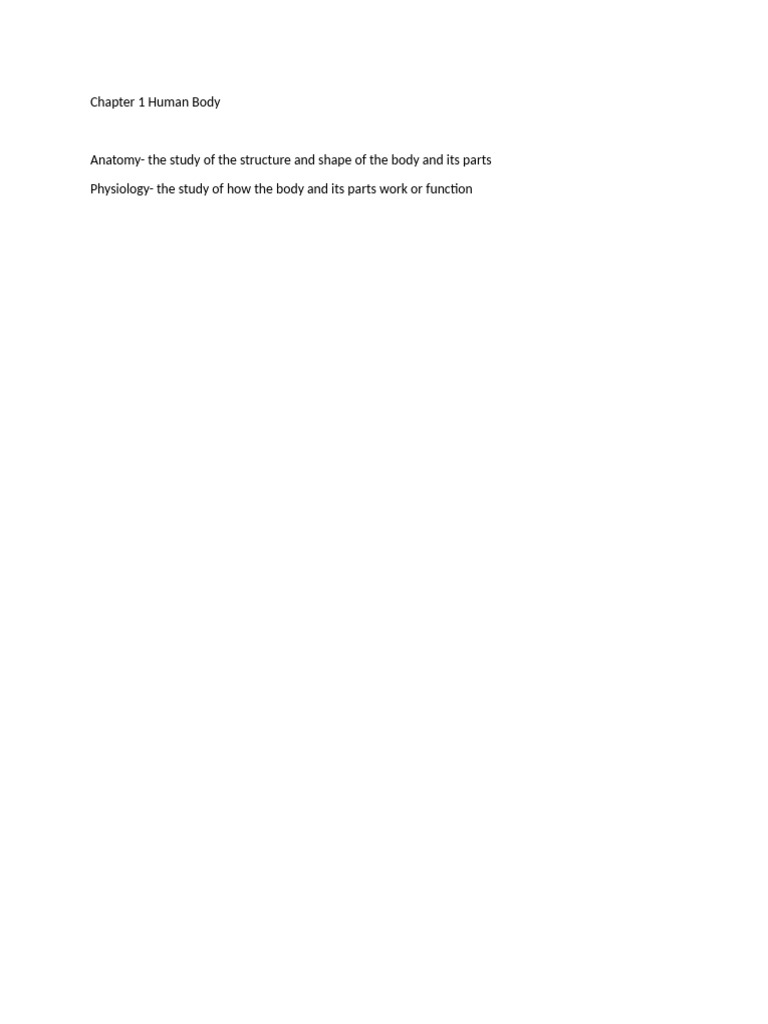 Chapter 1 Human Body | PDF